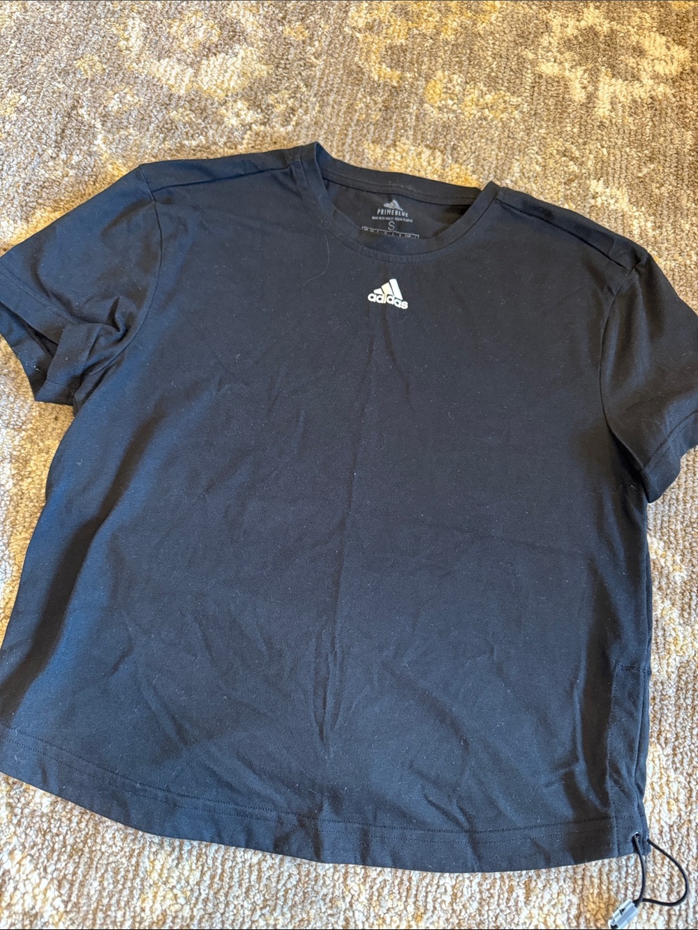 adidas Black Short-Sleeve Crew Neck Tee with Logo